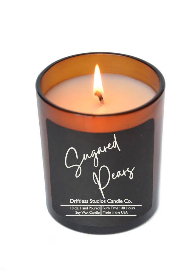 Sugared Pears Soy Candles - 10oz Jar With Lid Black Label