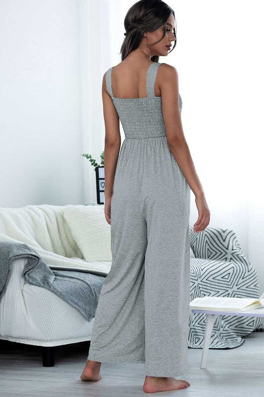 Smoked Top and Wide Leg Jumpsuit