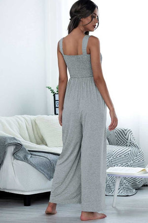 Smoked Top and Wide Leg Jumpsuit
