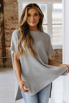 Brandy Side Slit Tunic: Gray