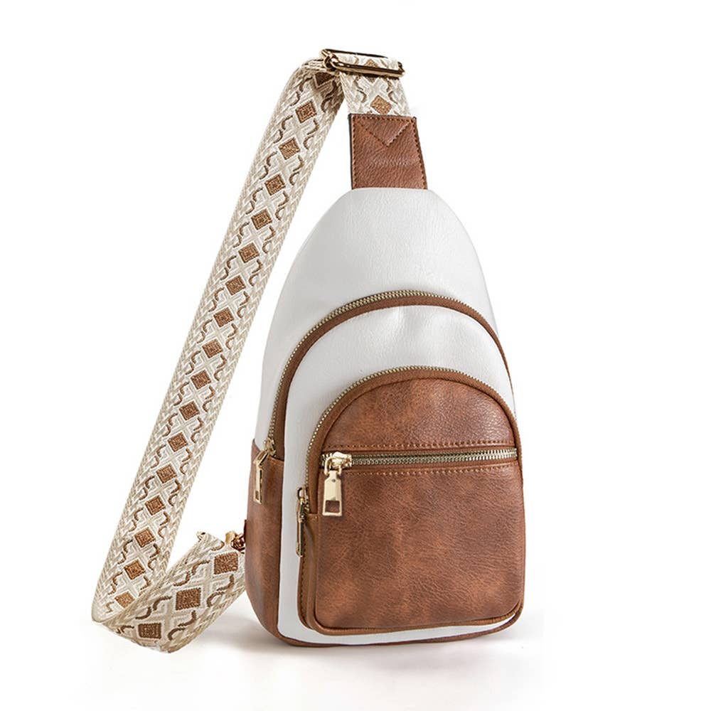 Retro Multi Layered Shoulder Bag: White / One Size
