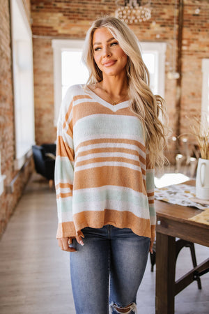 Samira Colorblock V-Neck Sweater
