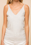 Blue and grey striped tank