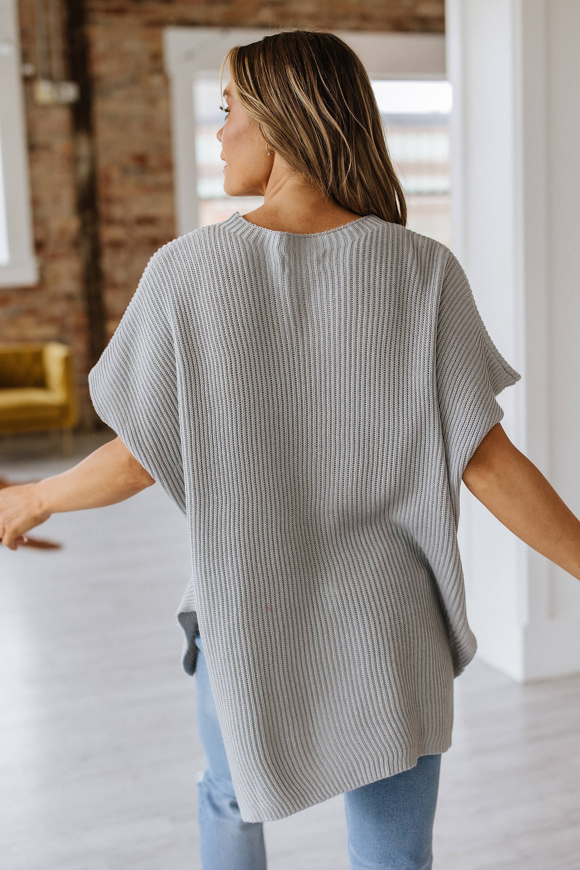 Brandy Side Slit Tunic: Gray