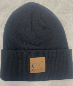 Black C C fine knit hat