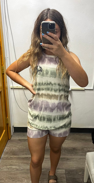 Tie-dyed moon tank