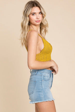 Mustard crochet bralette