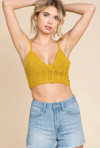 Mustard crochet bralette