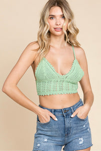 Green crochet bralette