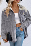 Grey/White Corduroy Hoodie