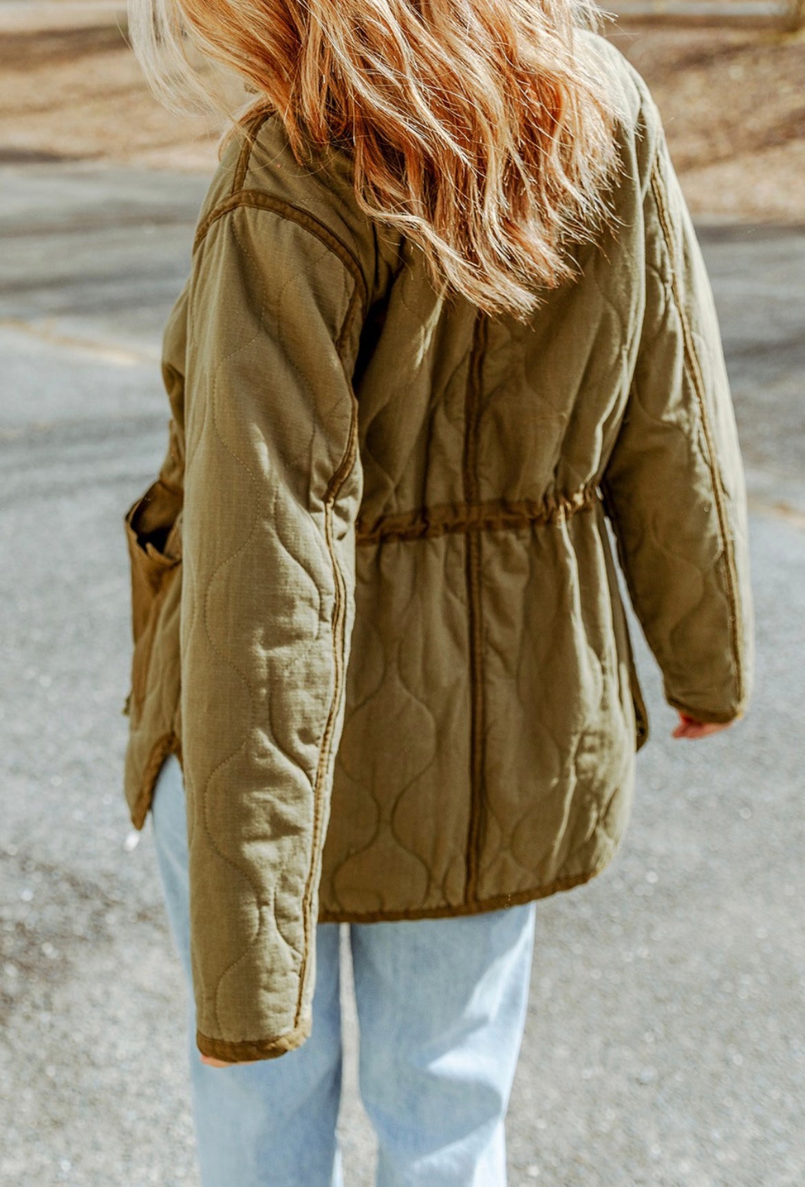 Green/tan Quilted Jacket