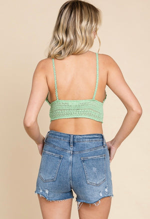 Green crochet bralette