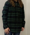 Green Plaid Long Sleeve Relax Fit Shirt