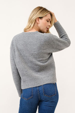 Cozy Grey Round-Neck Sweater
