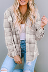 Plaid Removable Hood Buttoned Shacket