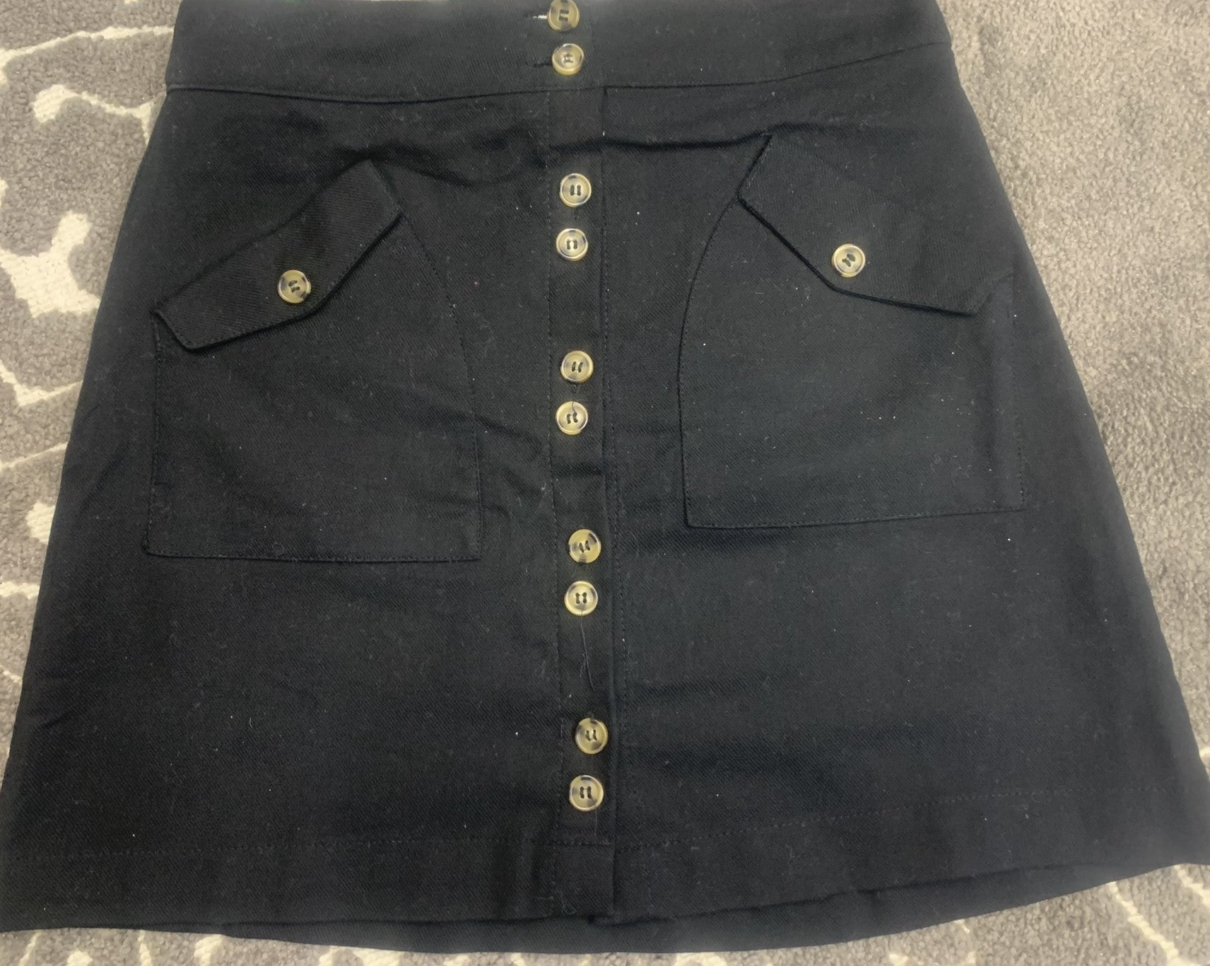 Black Or Green Skirt with Buttons