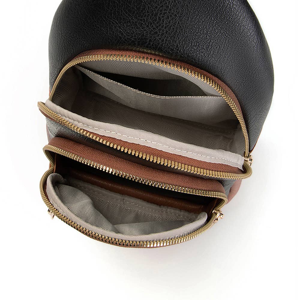 Retro Multi Layered Shoulder Bag: White / One Size
