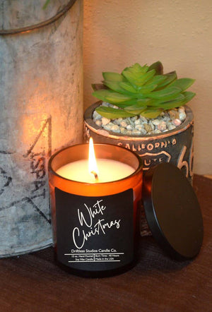White Christmas Soy wax Candles - 10oz Candle with Lid