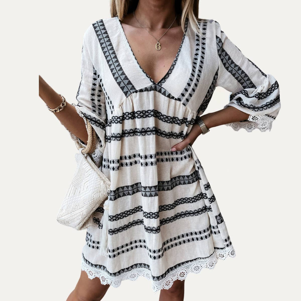LINES AND LACE DRESS