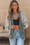 Chunky Waffle Knit Oversized Collar Cardigan: 65%Acrylic+35%Polyester