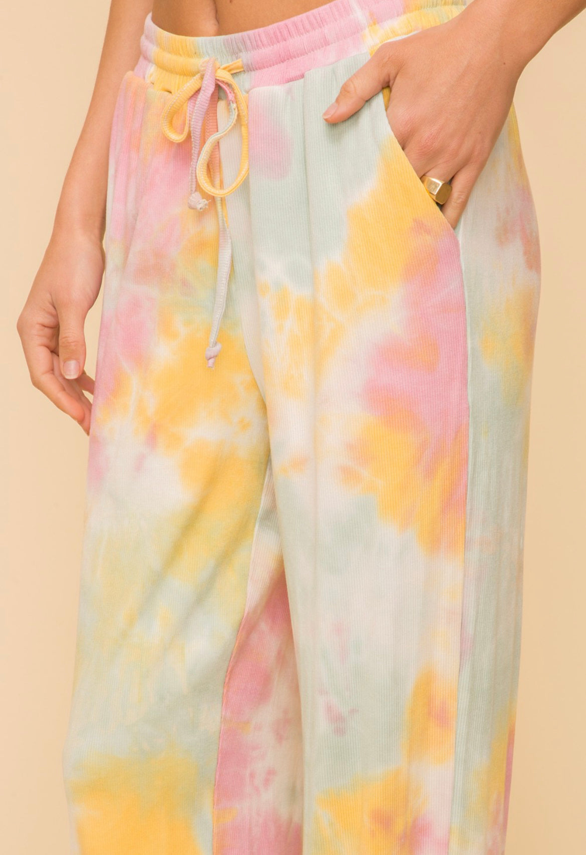 Tie dye ribbed jersey joggers