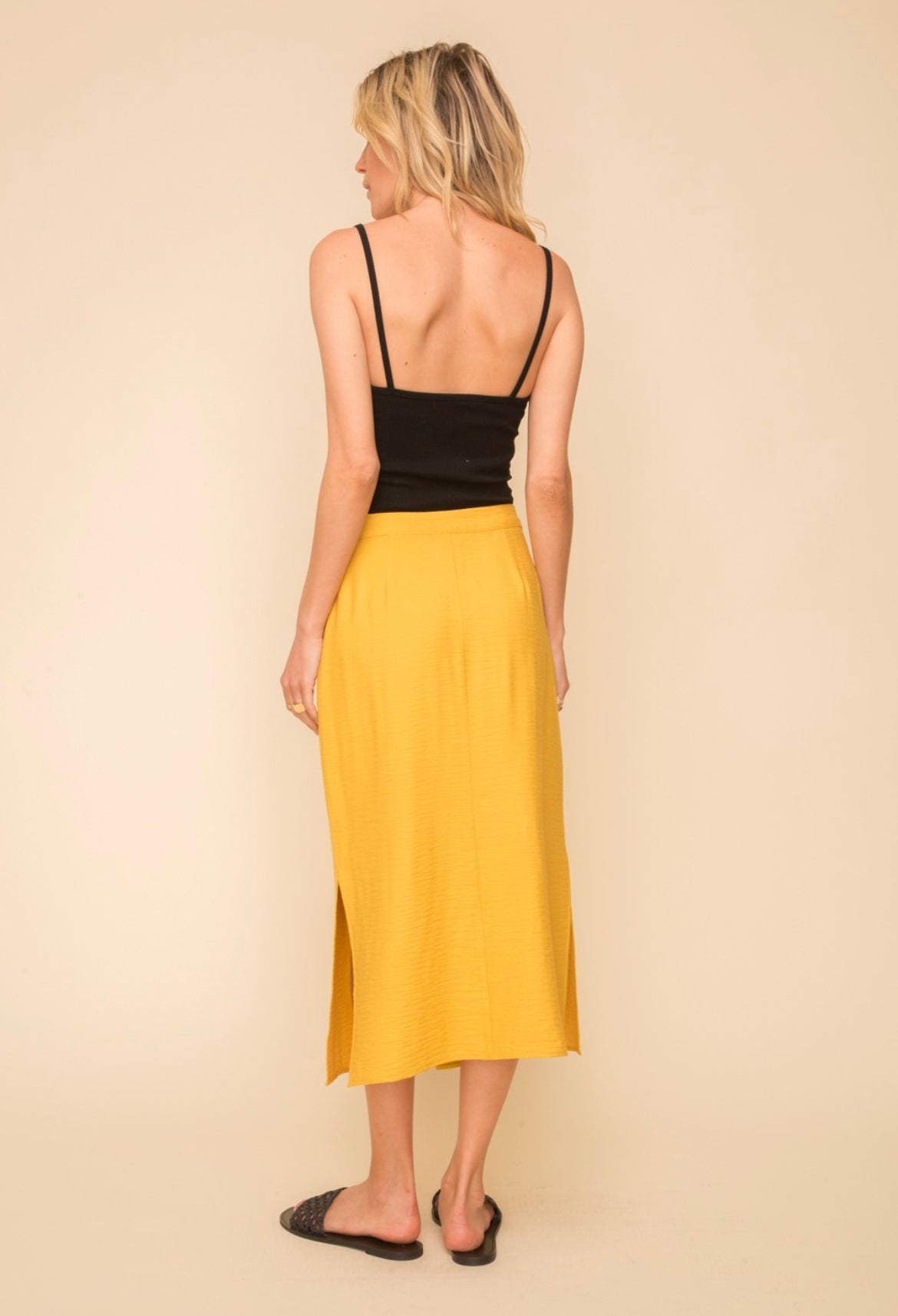 Mustard button skirt