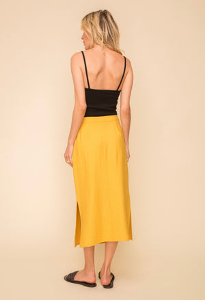 Mustard button skirt