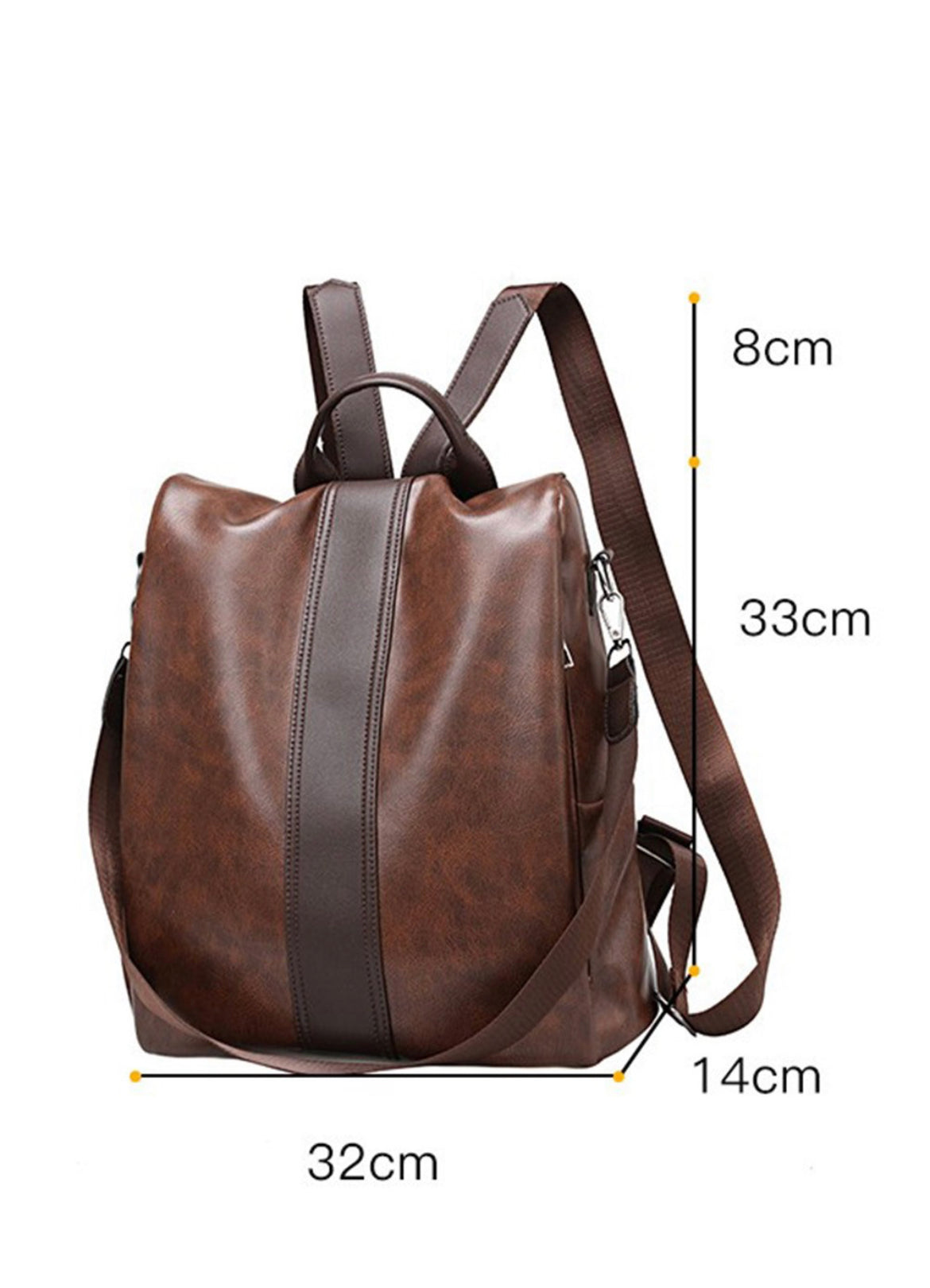 Brown leather backpack