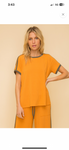 Orange and green tee