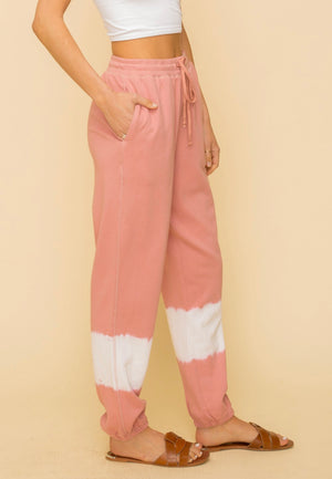 Pink, tie-dye joggers