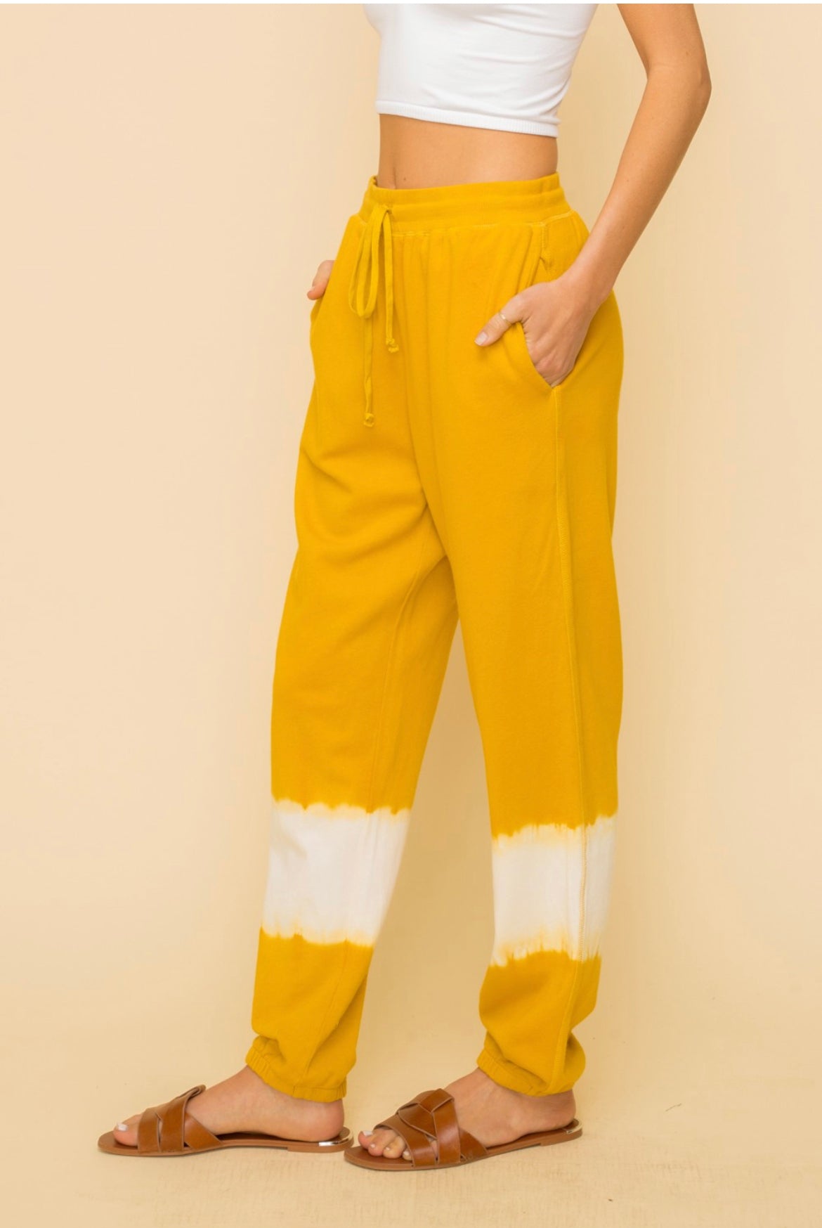 Mustard,  tie-dye joggers