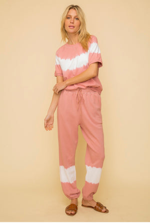 Pink, tie-dye joggers