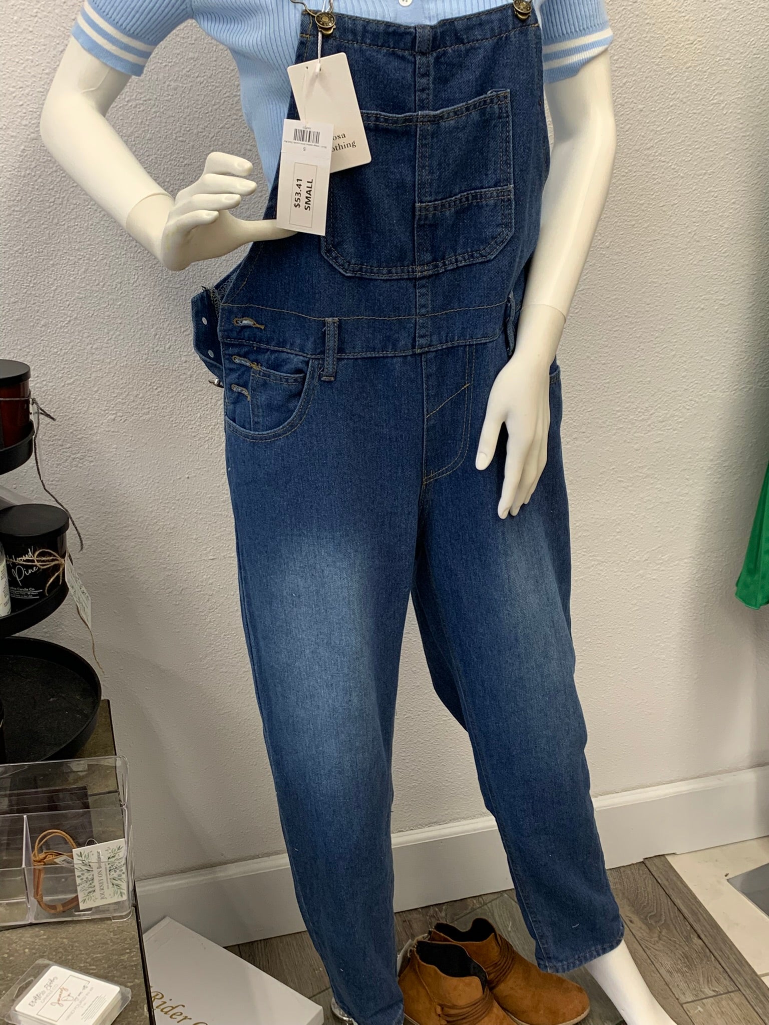 vintage washed Denim overalls | Dark Blue