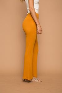 SOFT RIBBED KNIT FLAIR COMFY LOUNGE TROUSERS