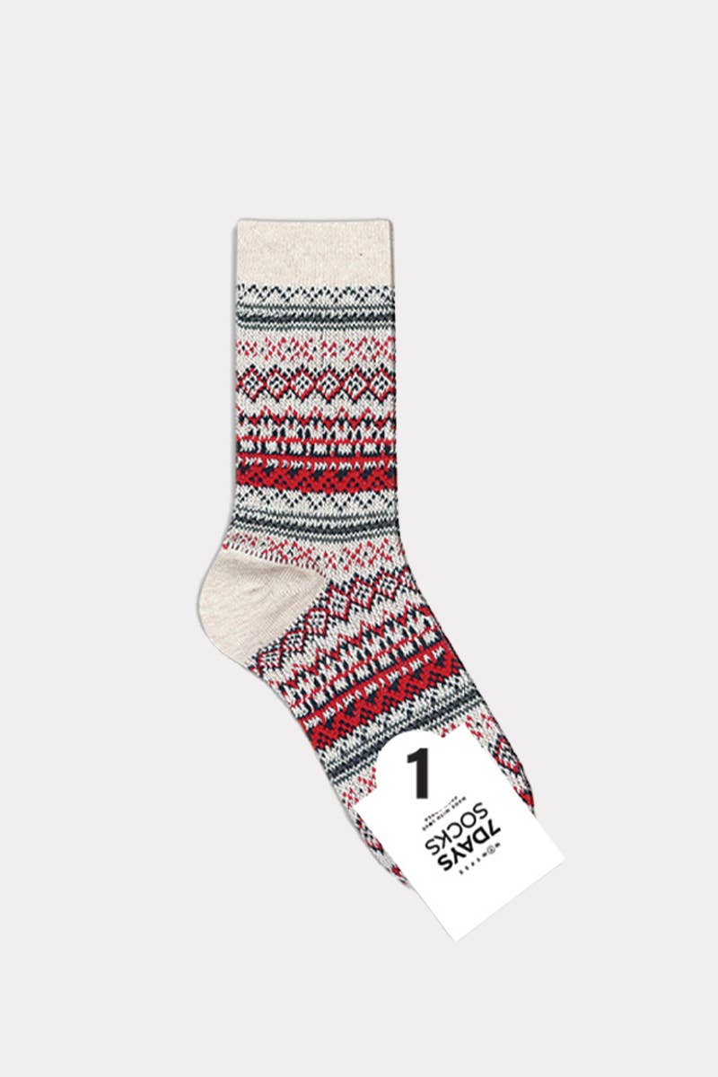 Thick Knit Nordic Crew Socks