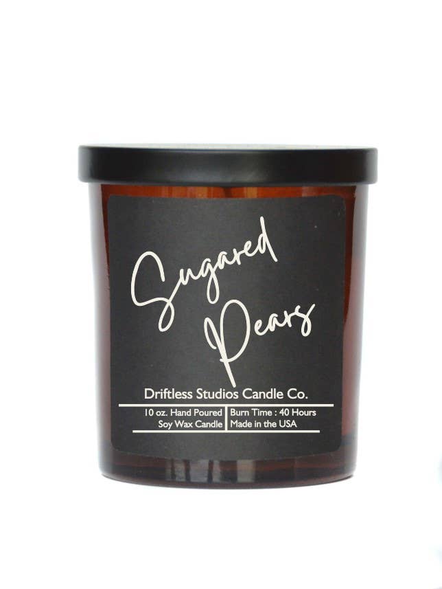 Sugared Pears Soy Candles - 10oz Jar With Lid Black Label