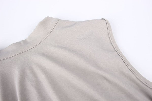 Grey Ruffled Sleeve Dress Top