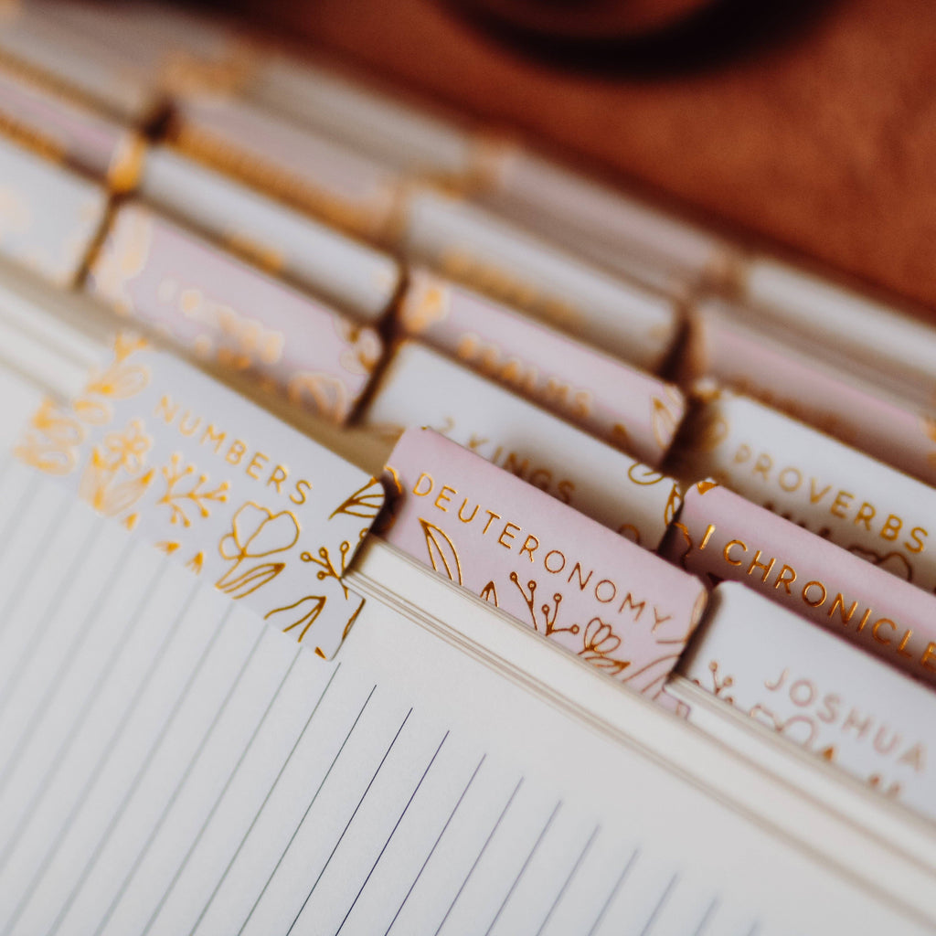 Gold Foil Bible Tabs - Dusty Pink