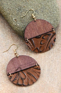 Wooden/Leather Earrings