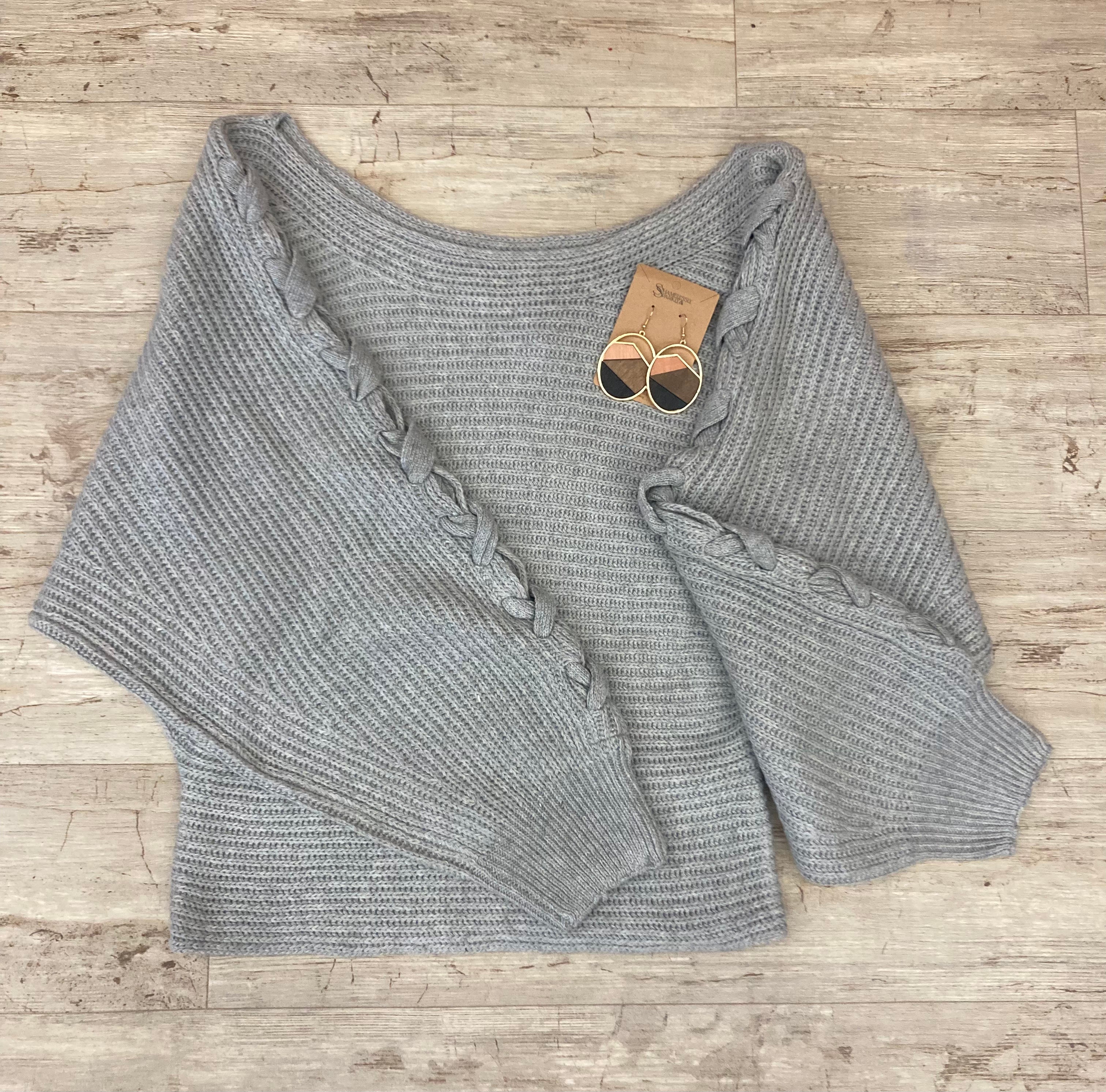 Gray off the shoulder sweater