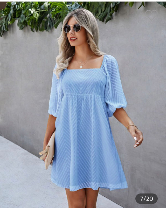 Blue Baby Doll Dress JOURNEY ON Boutique Blue Baby Doll Dress JOURNEY ON Boutique