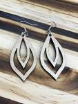 Double Leaf Wooden Earrings