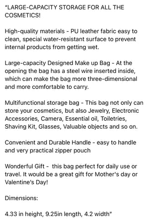 Checkered Large Capacity Makeup  Storage Bag